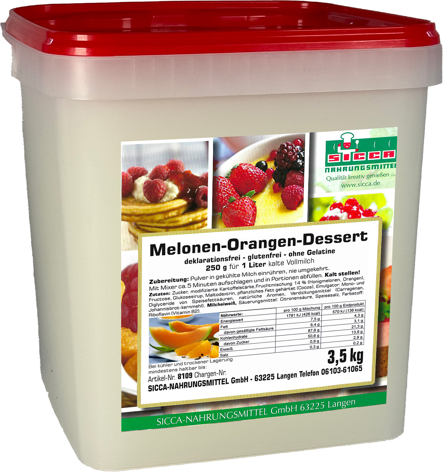 Creme-Dessert "Melone-Orange"