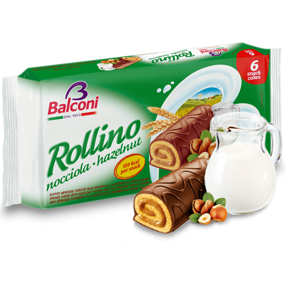 Orig. ital. Biskuitrollen Rollino nocciola hazelnut