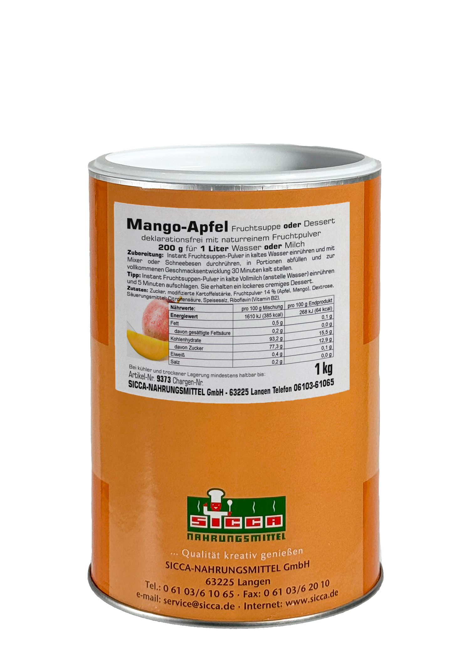 Fruchtsuppe/Dessert "Mango-Apfel" ohne Fruchtstücke