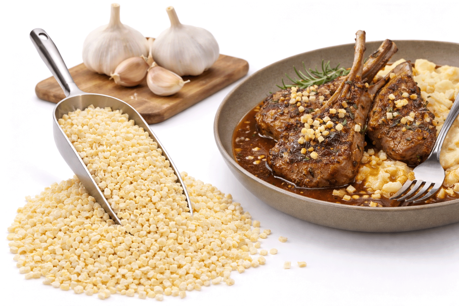 Knoblauch gewürfelt gefriergetrocknet