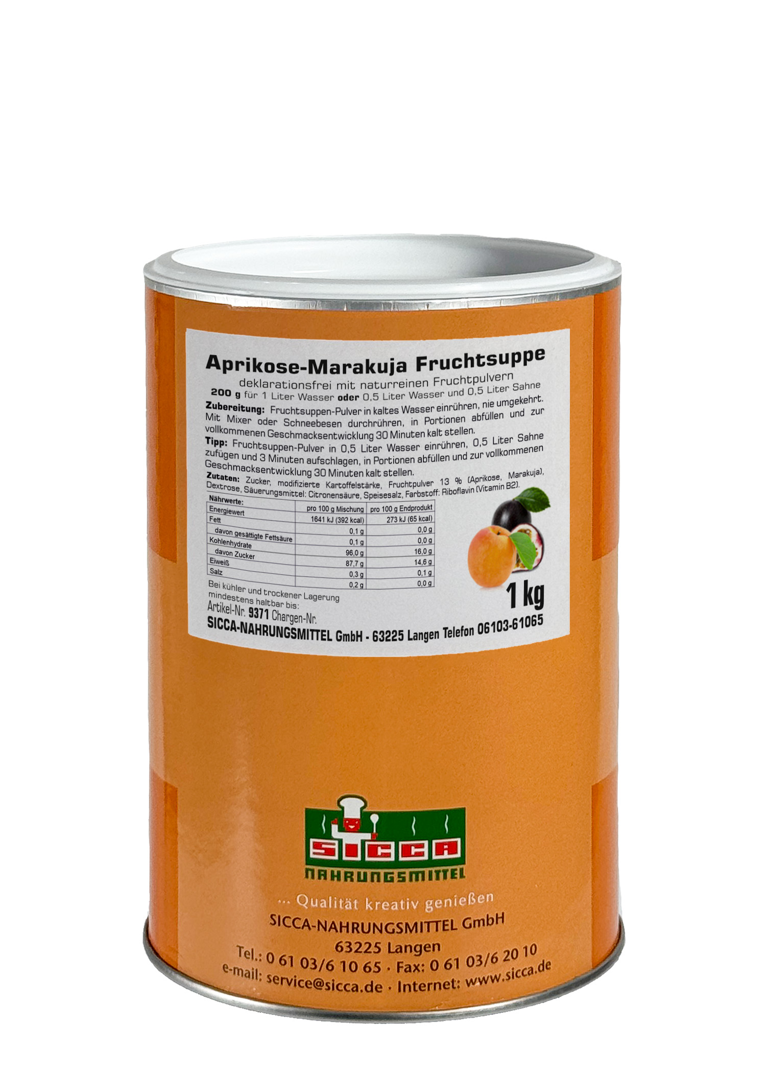 Fruchtsuppe/Dessert "Aprikose-Maracuja" ohne Fruchtstücke