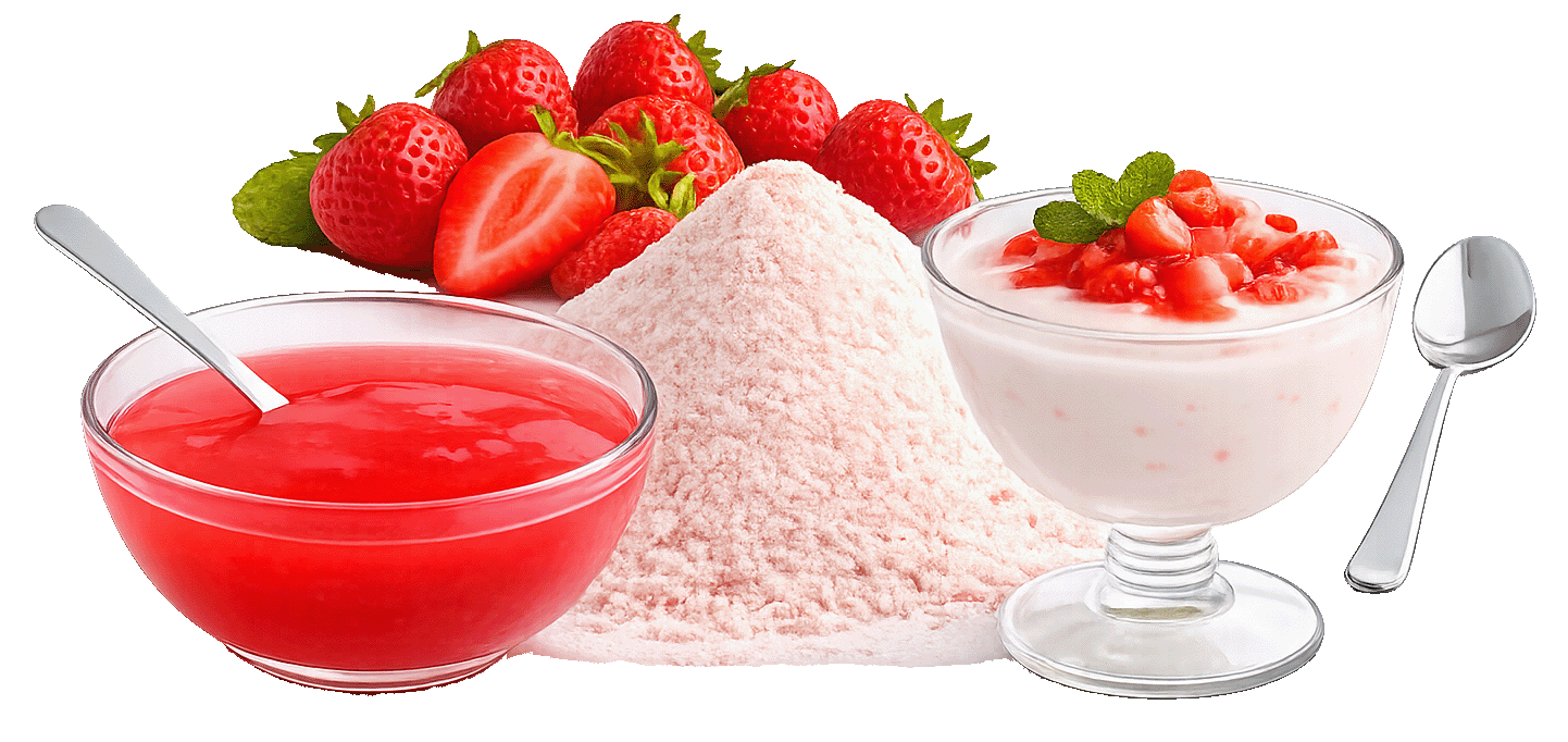 Fruchtsuppe/Dessert "Erdbeere" mit Fruchtstücken