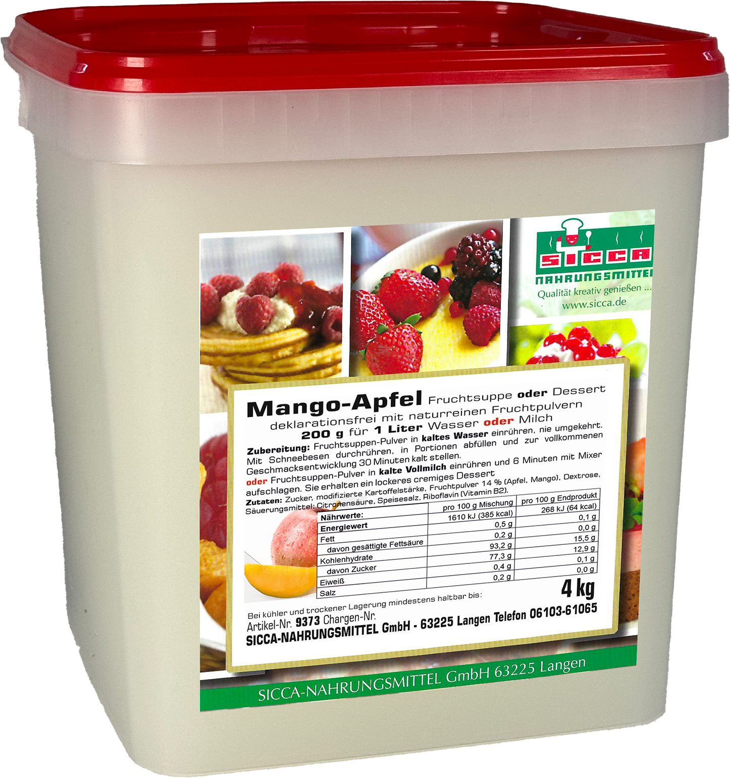 Fruchtsuppe/Dessert "Mango-Apfel" ohne Fruchtstücke