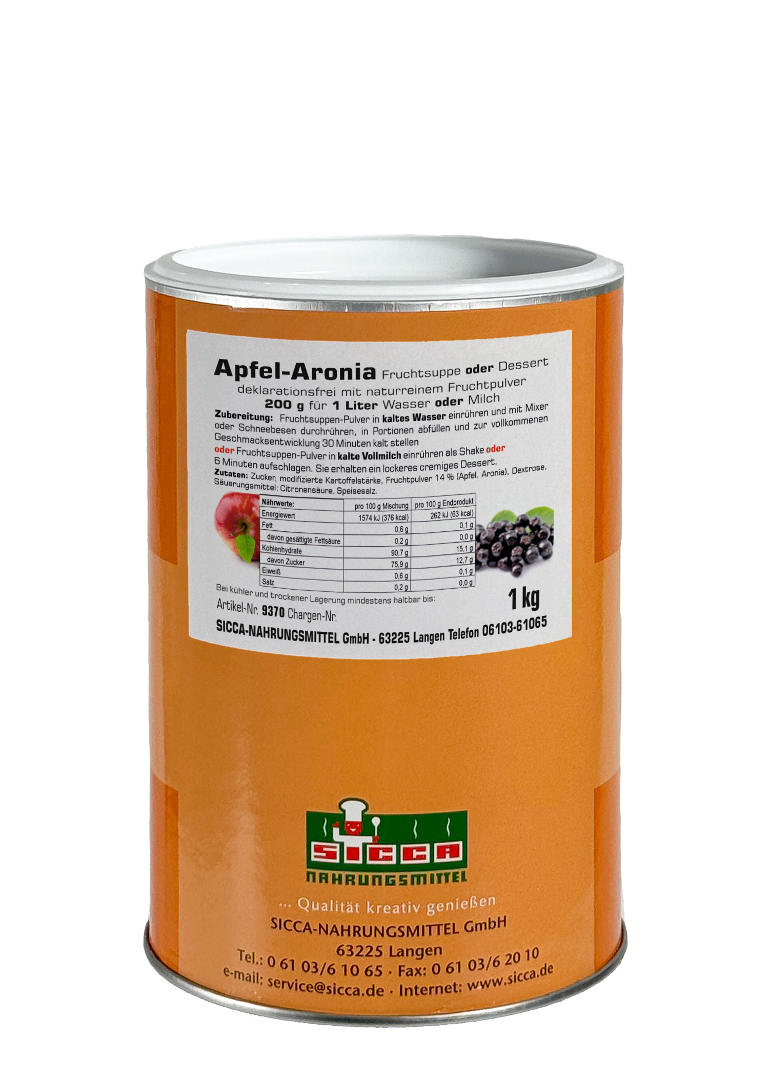 Fruchtsuppe/Dessert "Apfel-Aronia" ohne Fruchtstücke