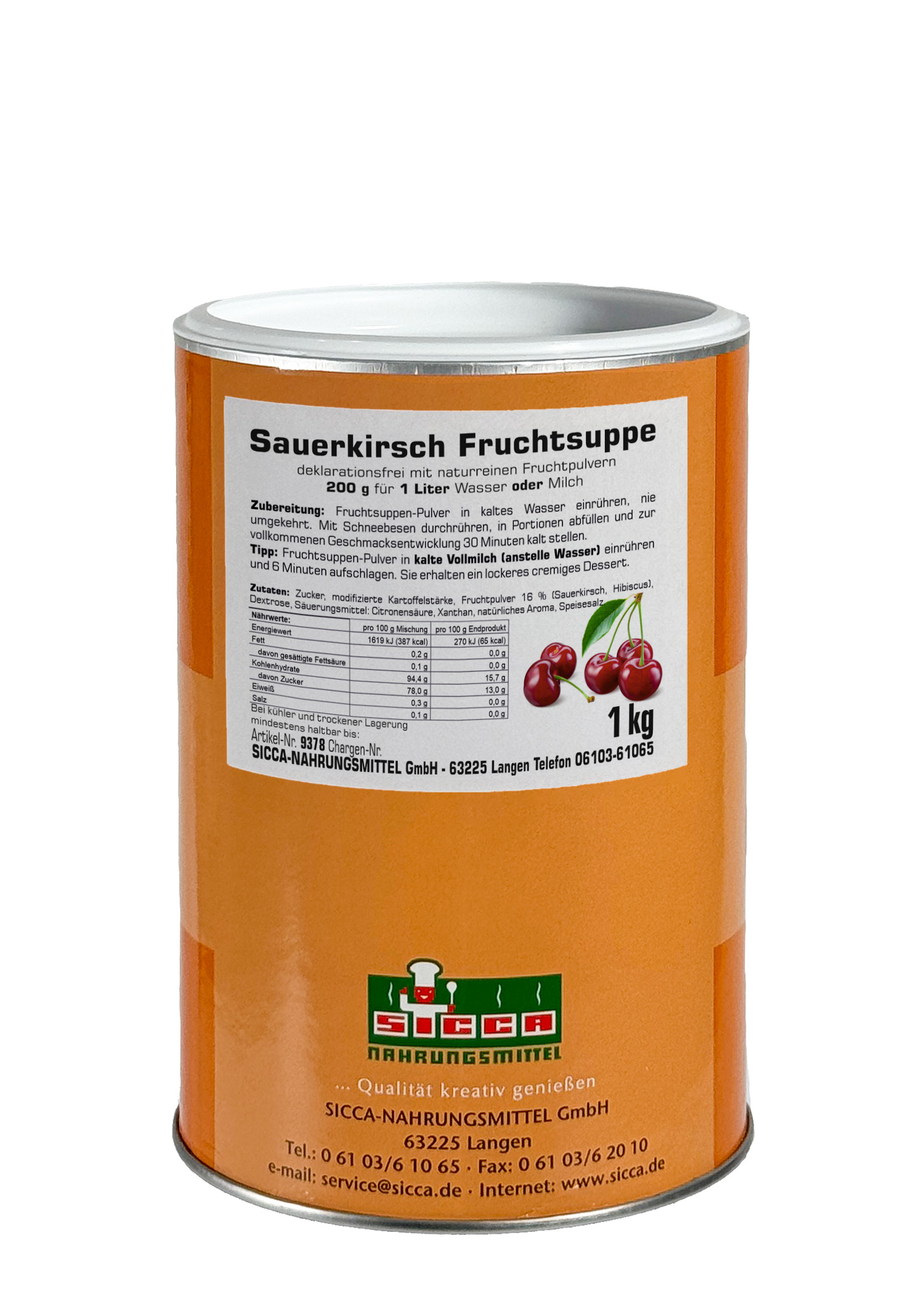 Fruchtsuppe/Dessert "Sauerkirsche" ohne Fruchtstücke
