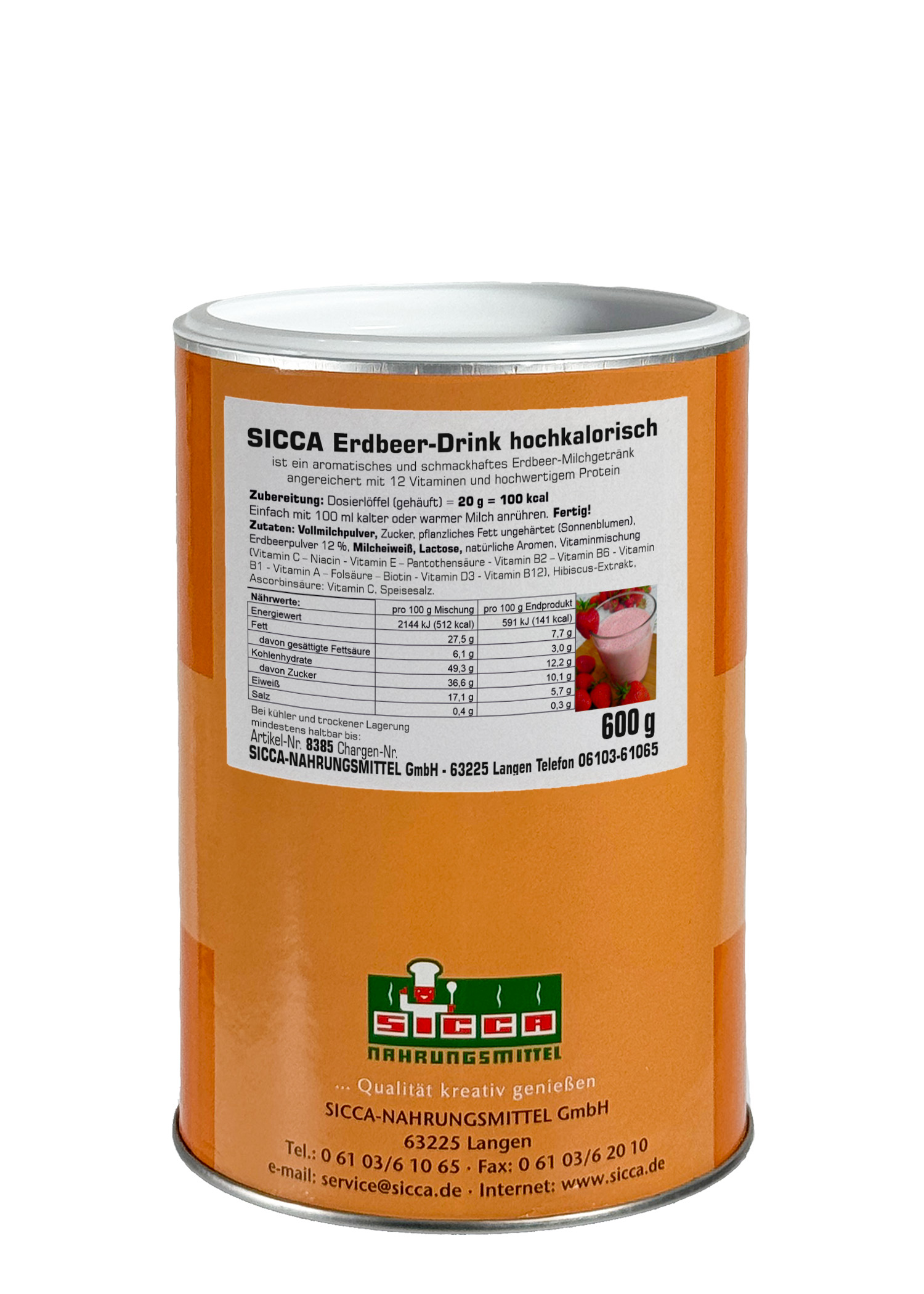 Erdbeer-Drink hochkalorisch - vitaminhaltig