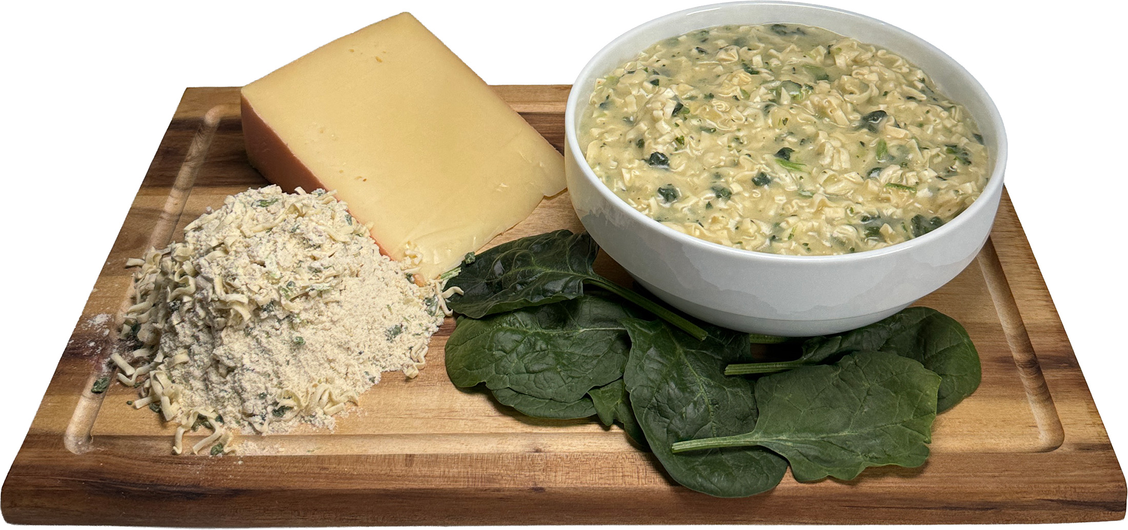 Fix Nudeltopf mit Käse und Spinat