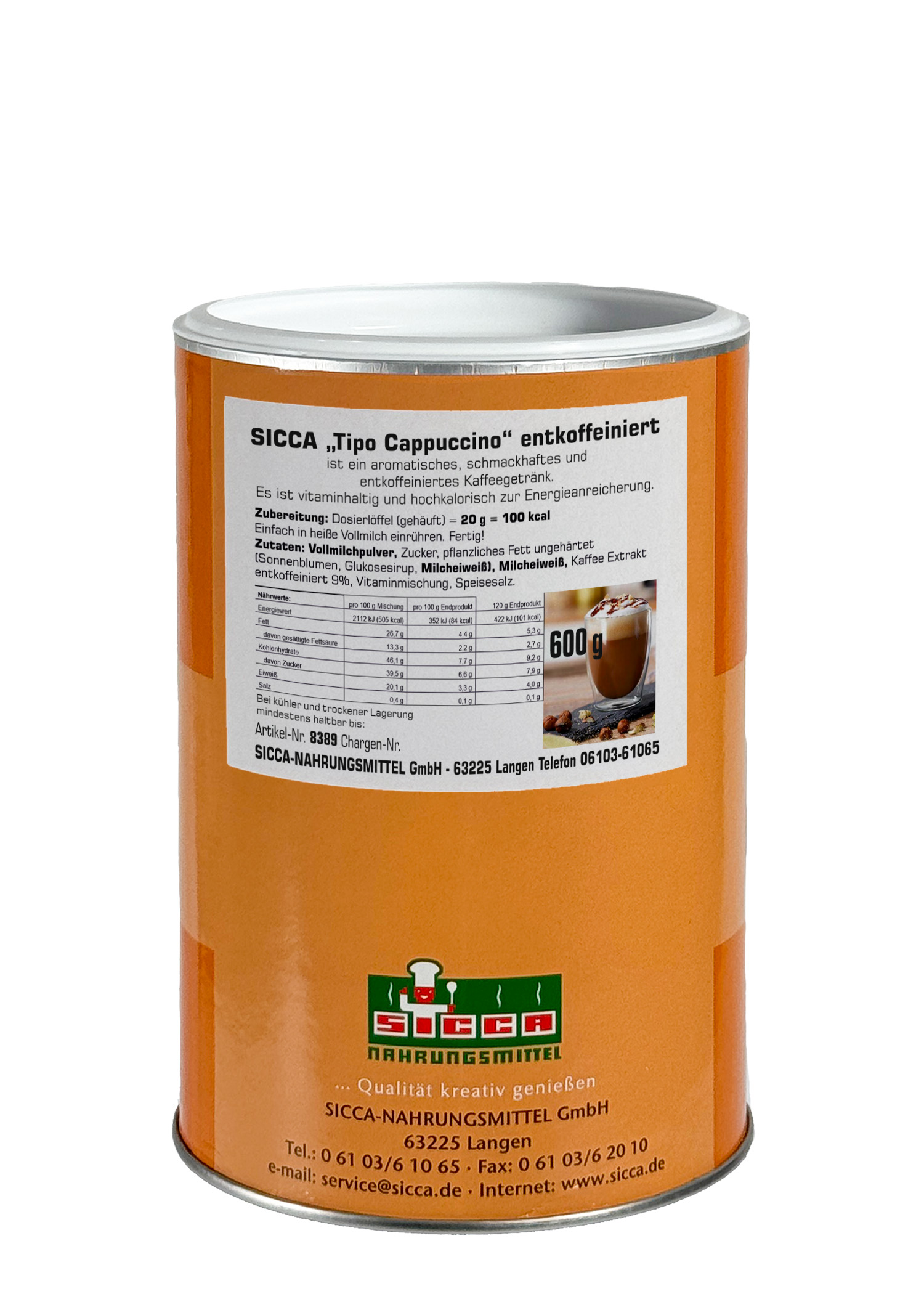 Tipo Cappuccino hochkalorisch - entkoffeiniert - vitaminhaltig